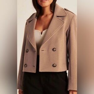 NWT Abercrombie cropped wool coat